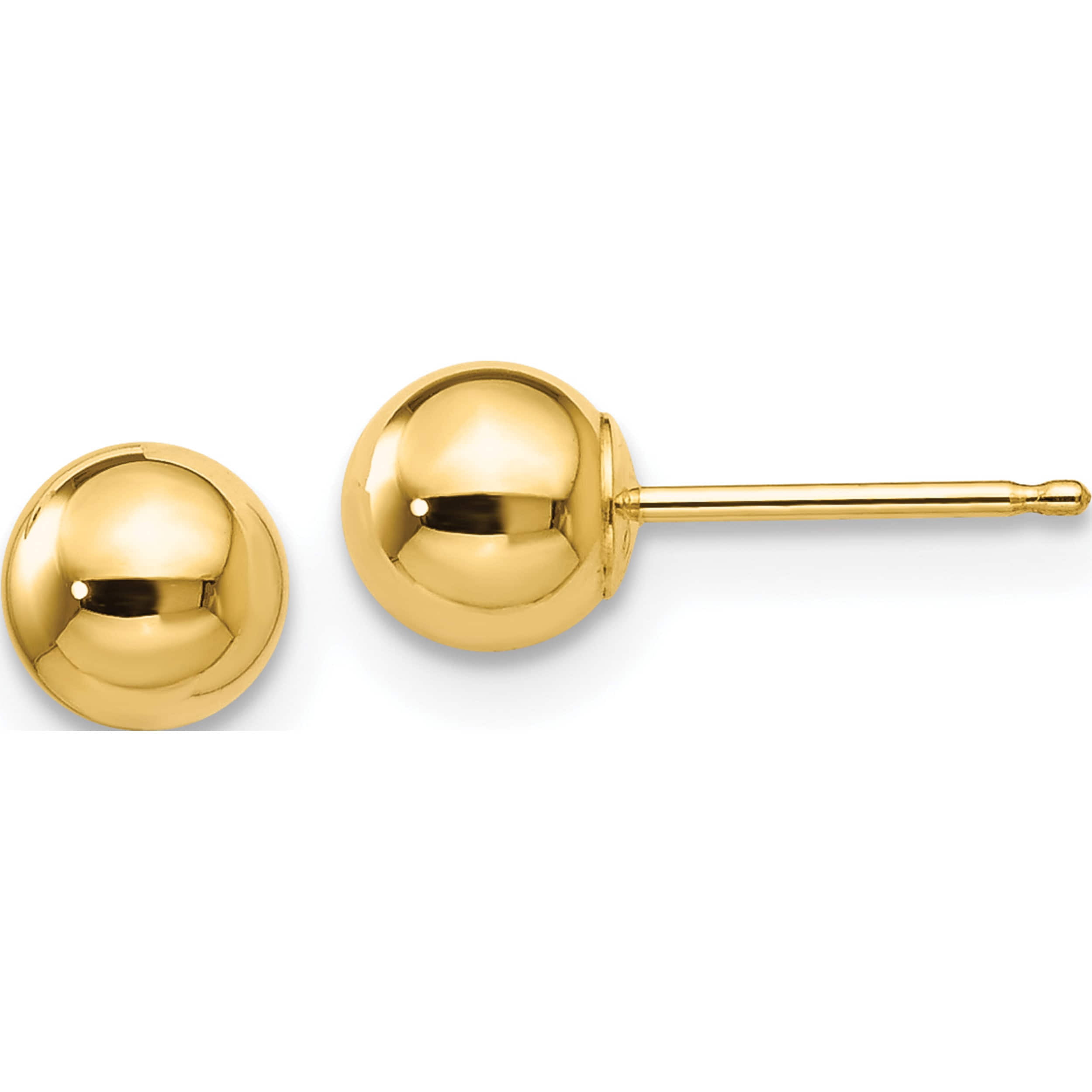 Genuine 14k Yellow Gold Polished 5mm Ball Post Earrings 5 x5mm