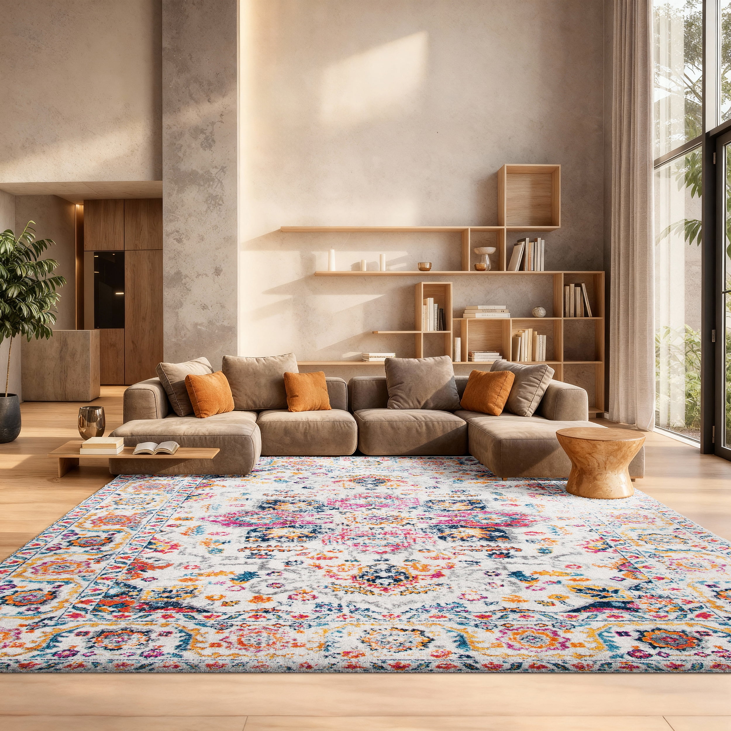 SAFAVIEH Madison Katina Traditional Area Rug, Fuchsia/Ivory, 11' x 15' - X-Large - Traditional Design, Fuchsia & Ivory, Non-Shedding & Easy Cleaning, Ideal for Living Room, Bedroom, Dining Space