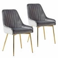 thumbnail image 2 of MOJAY Velvet Dining Chairs with Golden Legs, Set of 2, Grey, 2 of 9