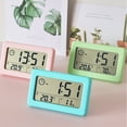 thumbnail image 3 of Bewildely Reloj despertador temperatura humedad termómetro LCD higrómetro portátil para el hogar junto a la cama calendario con batería para Decoración del hogar Negro, 3 of 6
