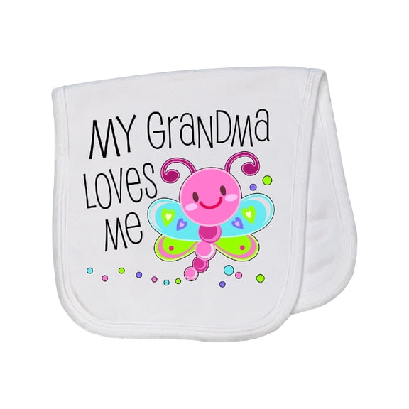 Inktastic My Grandma Loves Me Cute Dragonfly Baby Burp Cloth