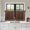 Chocolate, Cocoa, Sienna, Coffee, variant on Vintage Brown 2 Panel Kitchen Curtains for Small Windows, Rustic Burlap Texture Farmhouse Bathroom Tier Curtain, Short Window Treatment for Bedroom/Living Room 55"x24"