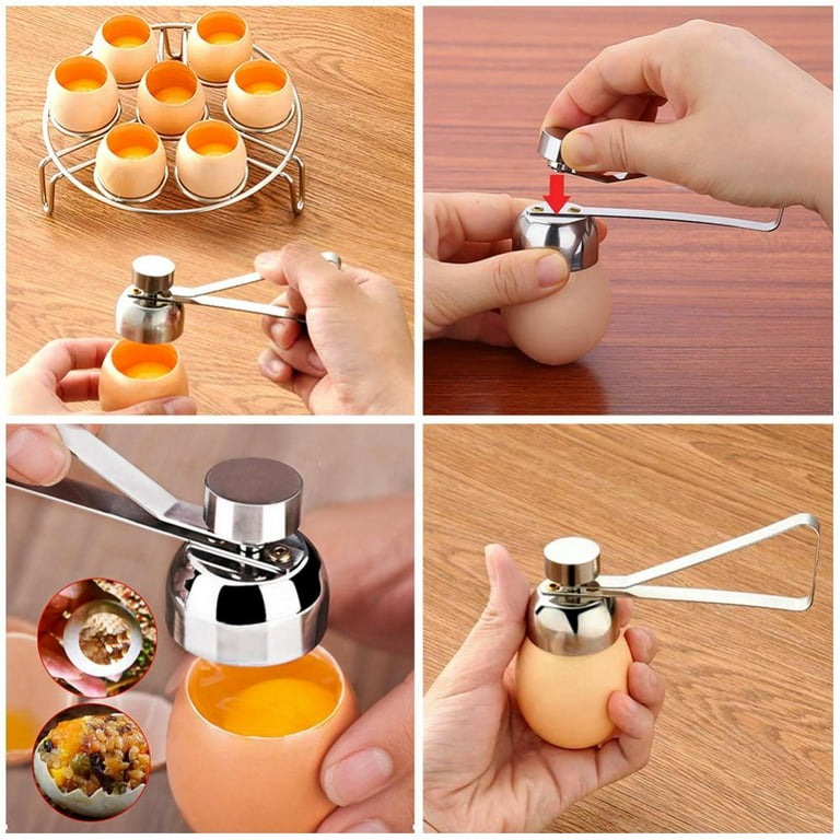 Kitchen Gadgets Egg Shell Opener Cutter Stainless Steel Egg Poaching Cups  Separator Filter Egg Cooking Tools Kitchen Accessories