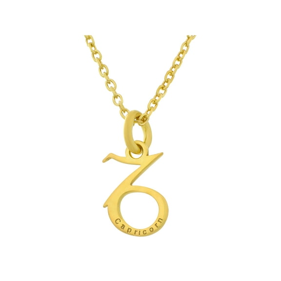 18K Gold Over Sterling Silver Capricorn Zodiac Necklace 18 Inches