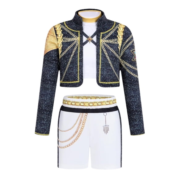 2026 New Halloween Popular Singers Idol Cosplay Costume, Jumpsuit Full Set Costume, Stage Role Play Cosplay Set Include Jacket, Inner Wear, Pants, Halloween Outfits for 3-15 Years, 100(2-3 Years)