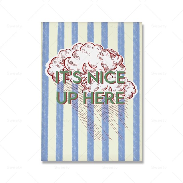 Cuadro inspirado en la cabeza en las nubes, arte de pared italiano, Hug More, póster Vintage, caja de cerillas, Lucky Me, cita, pintura en lienzo, decoración