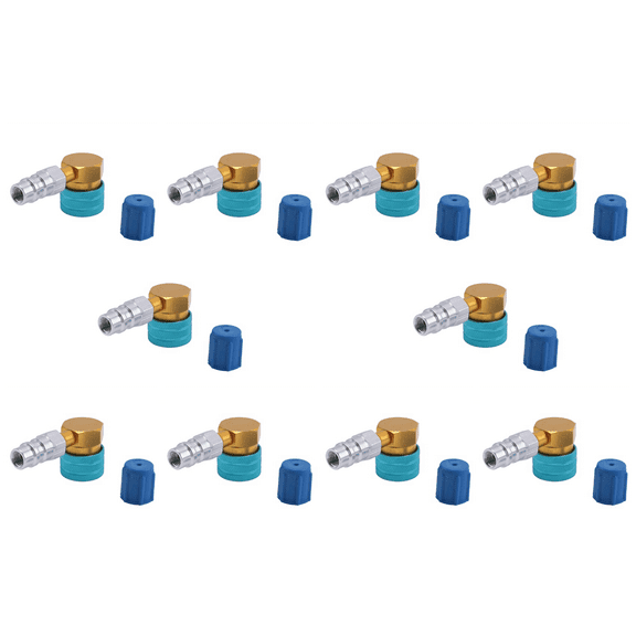 10X R1234Yf - R134A Low Side Refrigerant Plus Fluorine Quick Coupler Adapters Car Air-Conditioning Fitting