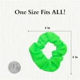 thumbnail image 5 of Motique Accessories Set of 2 Solid Hair Scrunchies for Adult Women (Neon Green), 5 of 6