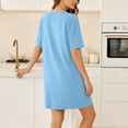 thumbnail image 6 of Wovilon Women's Dresses, Casual Summer T Shirt Dresses for Women, Crew Neck Short Sleeve Loose Fit Tunic Dress with Pockets, Lightweight Breathable Vacation Travel Everyday Wear, 6 of 6