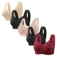 thumbnail image 2 of Bvxeep 5PC Women's Plus Size Wireless Push-Up Comfortable Breathable Innerwear Daily Bra, 2 of 4
