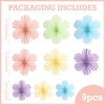 thumbnail image 2 of Slccxzc 9pcs Colorful Paper Flower Fan Set Hanging Party Wall Backdrop Decorations, 2 of 7