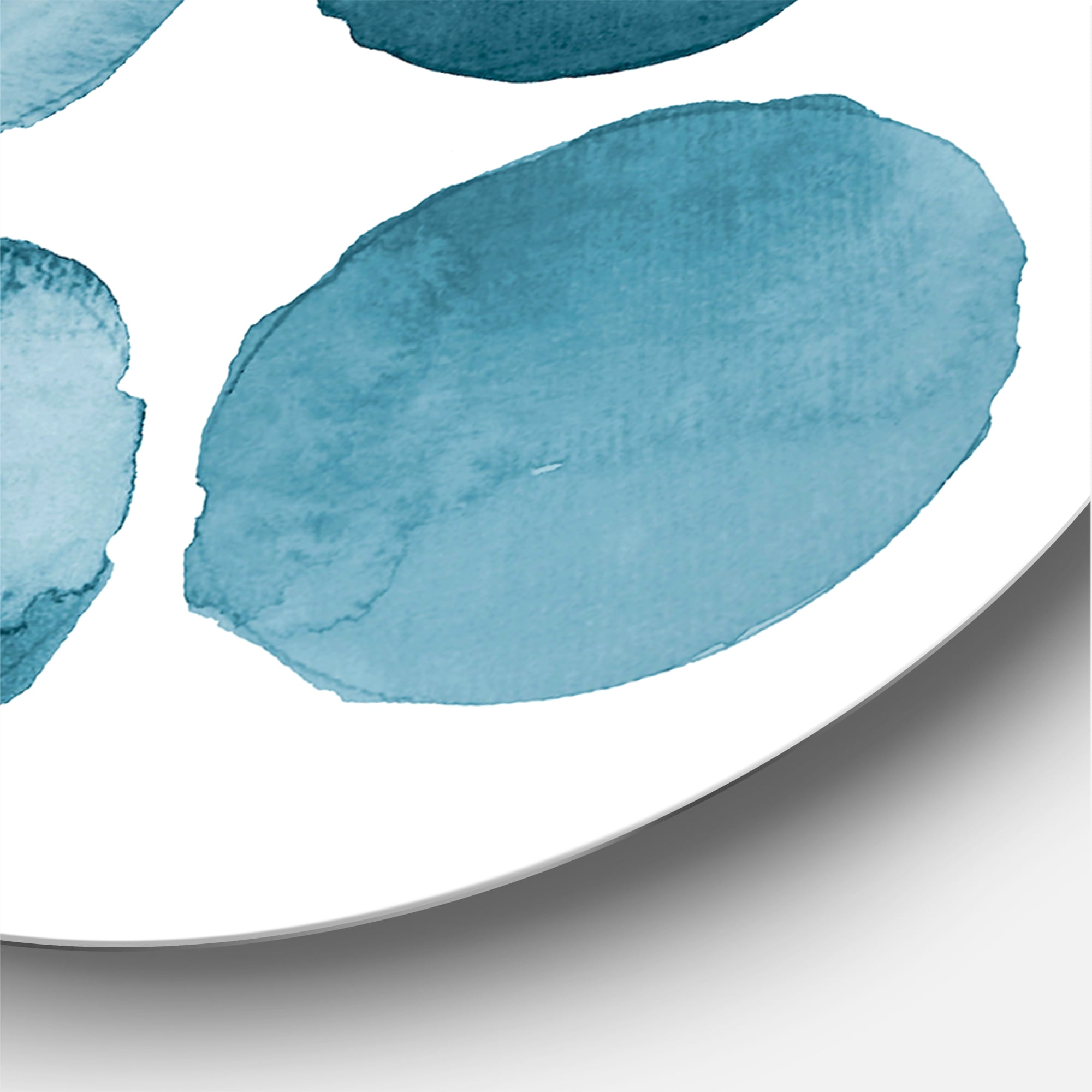 Designart 'Blue Aquamarine Circles Geometric Elements' Modern Circle Metal Wall Art 29x29 - Disc of 29