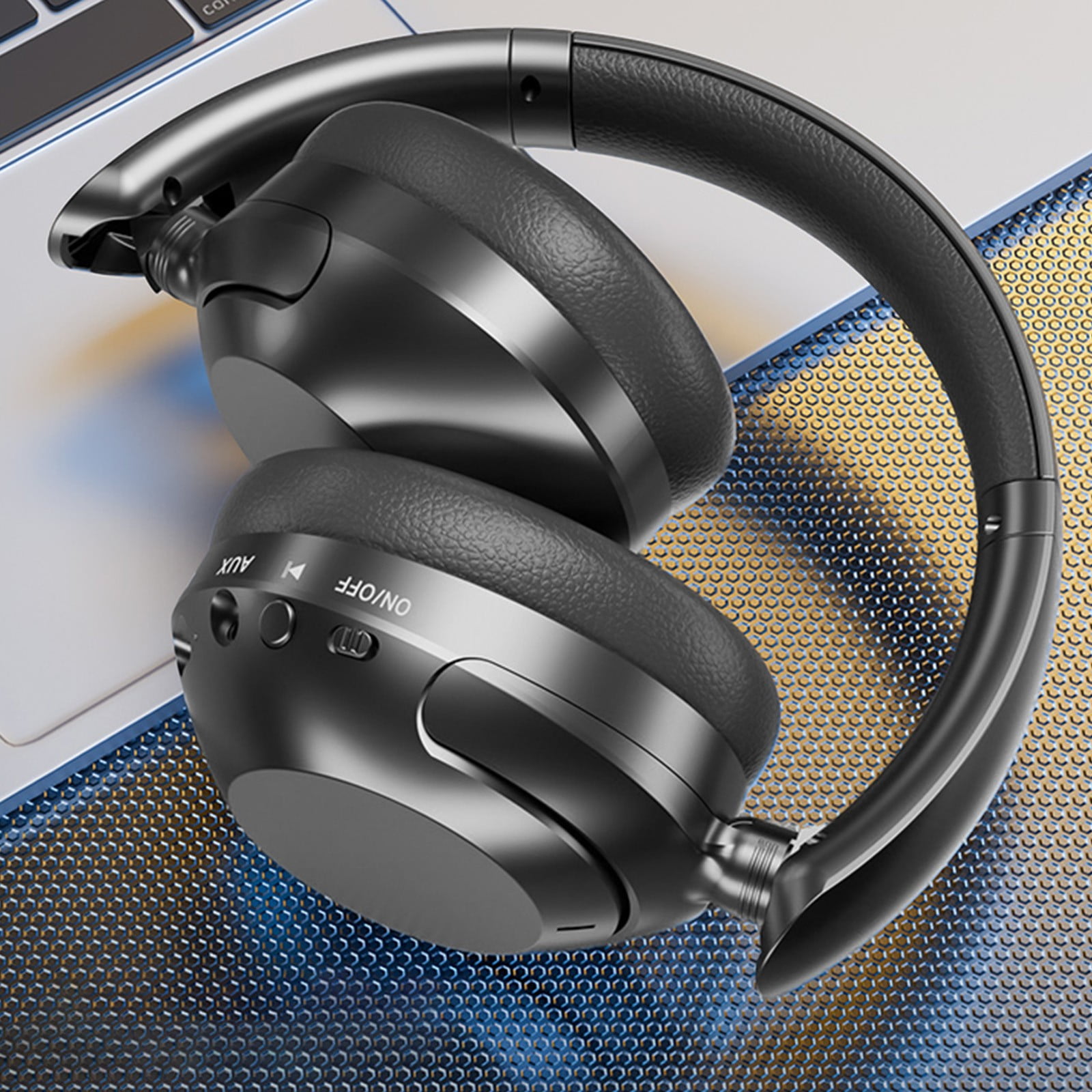 Wireless Headsets with Microphone, 45+ Playtime PC Bluetooth Headset and Multipoint Connect to Laptop Computer and Mobile, Wired or Wireless Headphones (1 Pack),Black