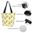 thumbnail image 3 of Defioc Corn On The Cob Print Tote Bag for Women,Shoulder Bag with Zipper Casual Tote's Handbag Big Capacity Shoulder Bag with Inner Pocket Fit for Shopping,Office,Travel, 3 of 7