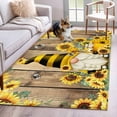 thumbnail image 3 of Rectangle Area Rug 4x6ft,Bee Gnome Sunflower Watercolor Washable Carpet Non-Slip Runner Accent Rugs Indoor Floor Mat for Bedroom Living Room Decor,Farm Vintage Wood Board, 3 of 9