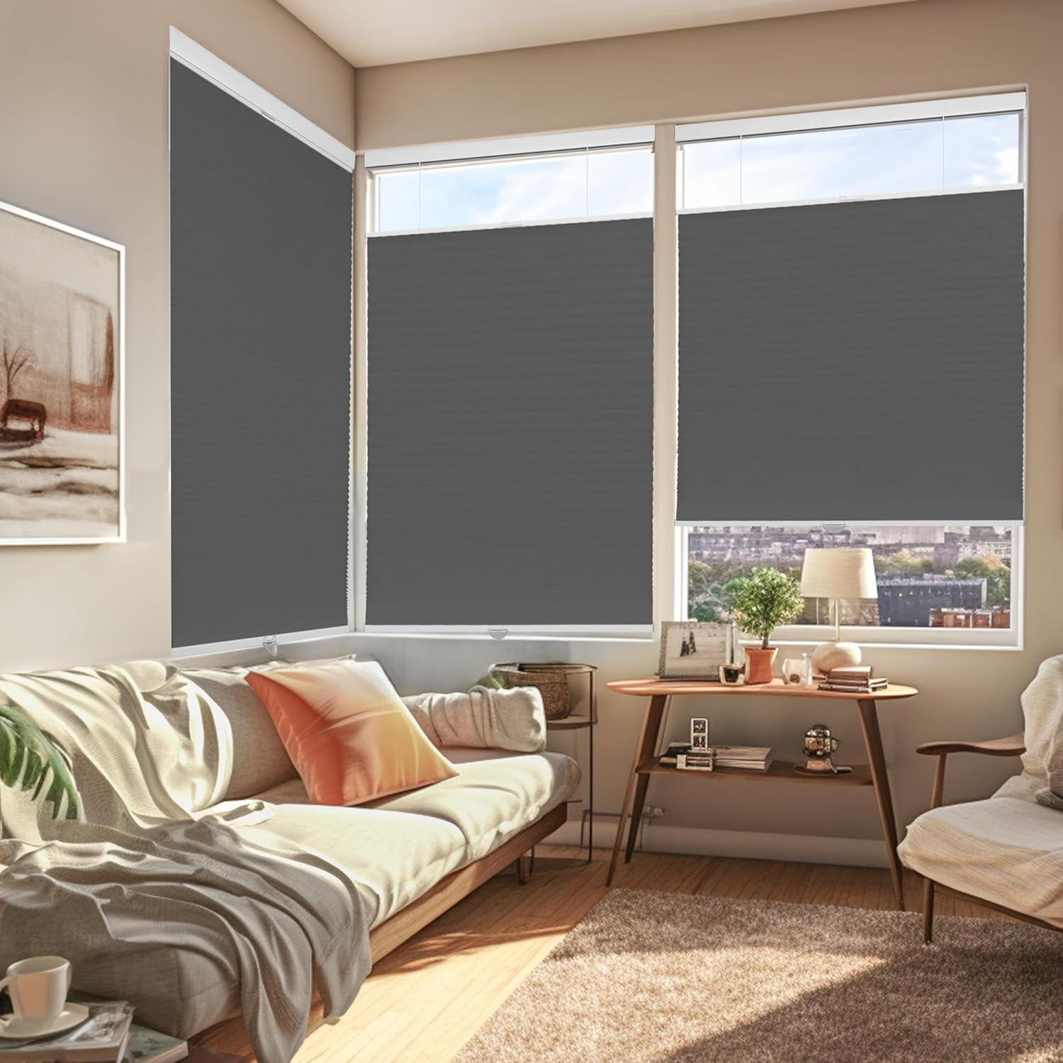 Chicology Steel Light Filtering Cordless Top Down Bottom Up Cellular Shades 51.25 in. W x 48 in. L
