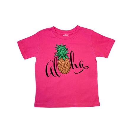 

Inktastic Aloha- in cursive with pineapple Gift Toddler Boy or Toddler Girl T-Shirt