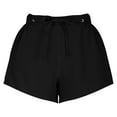 thumbnail image 5 of RYRJJ Linen Shorts for Women Summer Dressy Casual Drawstring Wide Leg Shorts Trendy Lounge Lightweight Short Pants with Pockets(Black,M), 5 of 7