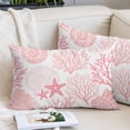 thumbnail image 2 of Coastal Pink King Pillow Covers, Ocean Coral Starfish Shell Modern Sea Soft Breathable Throw Pillow Cases with Invisible Zipper, Decorative Pillowcase Pillows Protectors for Sofa Bed Couch 20"x36", 2 of 9