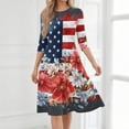 thumbnail image 5 of BOMYJESK Maxi Dresses for Women American Flag Floral A-Line Dress Vintage Independence Day 4th July Summer Dresses Elegant Classy Resort Wear Multicolor XL, 5 of 7
