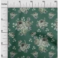 thumbnail image 2 of oneOone Silk Tabby Dark Green Fabric Florals Craft Projects Decor Fabric Printed By The Yard 42 Inch Wide, 2 of 4