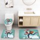 thumbnail image 1 of ABPHQTO Indie Pop Art Scenery Hipster Papá Noel en scooter Bolsa de regalo Tema navideño Verde azulado Juego de alfombras de baño de 3 piezas Alfombra de baño Alfombra de contorno y tapa de inodoro ABPHQTO Cont-CHAPPLE-26444, 1 of 2