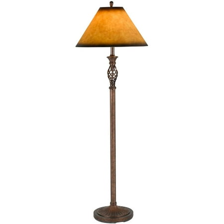 Rust Mica Wrought Iron Floor Lamps 1 Light Fixture With Rust Finish Wrought Iron Material E26 19
