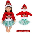 thumbnail image 2 of AmaMary 22 inch Reborn Doll Christmas Outfit, Red Reindeer Sweater Green Skirt and Hat Holiday Gift Set, 2 of 5