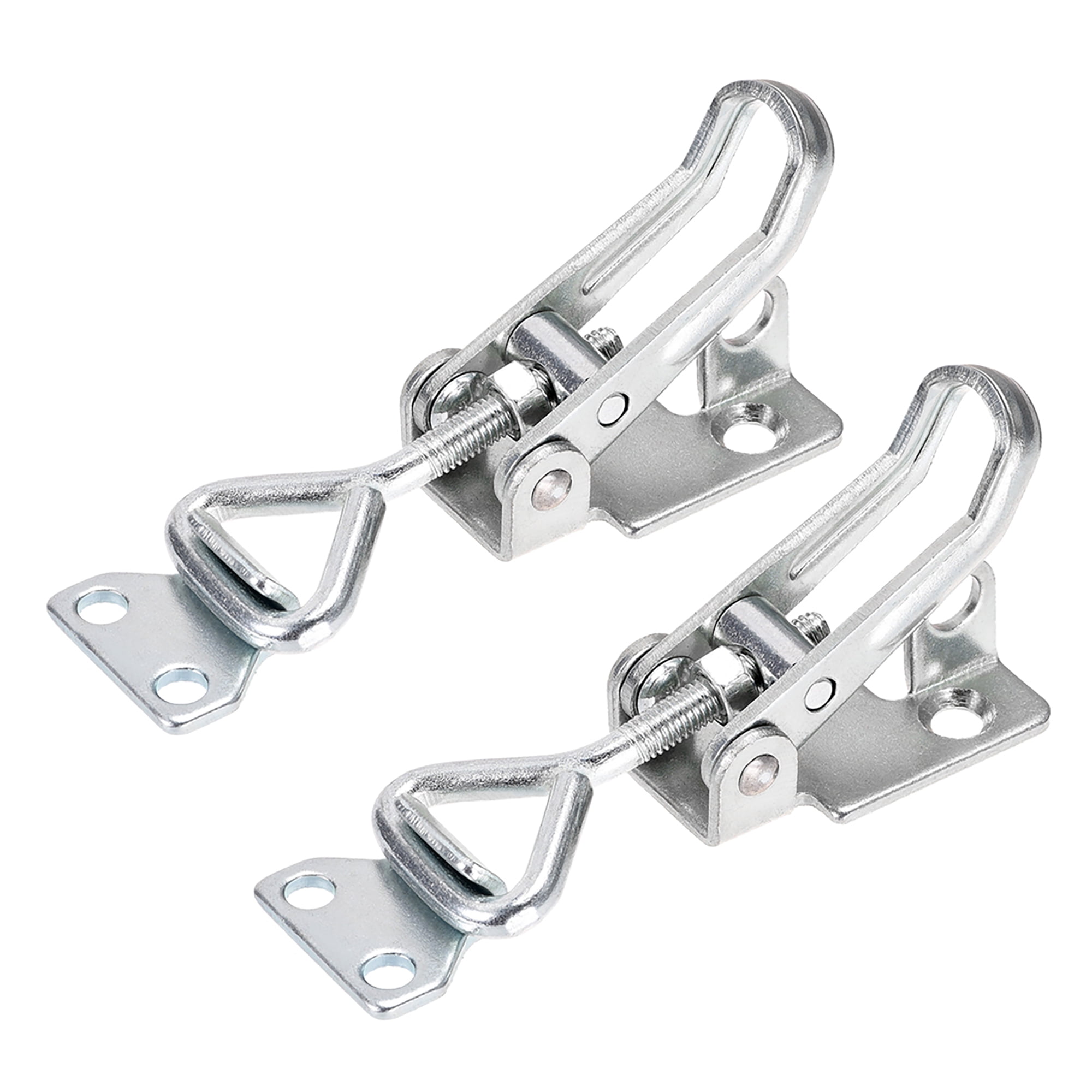 2 Pcs 1KN Locking Load Iron Pull-Action Latch Adjustable Toggle Clamp w Keyhole 