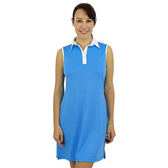 SAVALINO Womens Casual Tennis Dress (S, Deep Sky Blue)