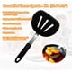 thumbnail image 4 of Juego de 3 espátulas para cocinar. Espátula flexible resistente al calor de 600 °F. La espátula de goma de una sartén antiadherente se utiliza para freír huevos y panqueques (negro), 4 of 5