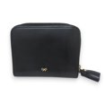 thumbnail image 2 of Pre-Owned ANYA HINDMARCH Leather Half Wallet, Bi-fold Compact Black x Gold Hardware,..., 2 of 14