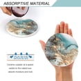 thumbnail image 3 of Lahome Marble Pattern Coasters - Round Drinks Absorbent Stone Coaster Set with Ceramic Stone and Cork Base for Kinds of Mugs and Cups (Blue, Set of 4), 3 of 7