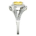 thumbnail image 3 of Clara Pucci 14K White Gold Solid Gold Yellow Halo Anniversary Ring for Women - 1.935 cttw Emerald Cut, 3 of 8