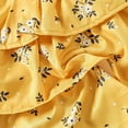 thumbnail image 2 of StylesILove Baby Toddler Girls Floral Print Smocked Tiered Sleeveless Dress & Headband 2pcs Summer Ruffle Sundress Outfit (Mustard Yellow, 2-3 Years), 2 of 6