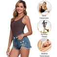 thumbnail image 3 of wirarpa Women's Tank Tops Micro Modal Undershirts Summer Camis 2-Pack Black Brown S-2XL, 3 of 7