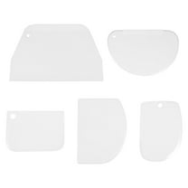 Mobutofu 5Pcs Trapezoidal White Plastic Scraper Set For Baking And Food Preparation Multi Functional Cleaning Spatula