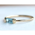 thumbnail image 4 of Aquamarine Baguette Ring | Dainty Aquamarine Stacking Ring | Baguette Aquamarine Ring | March Birthstone Ring, 4 of 4