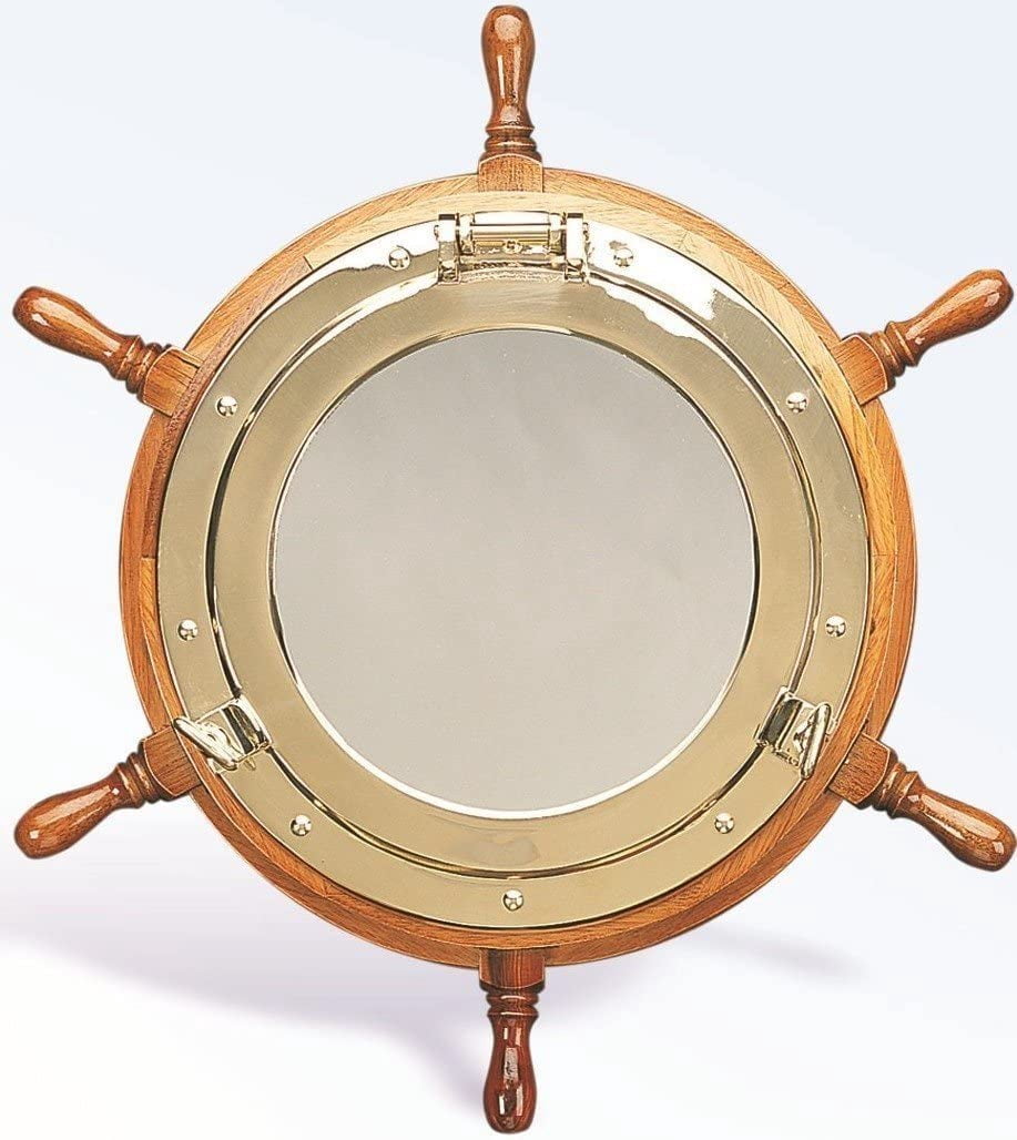 ANCIENNE ROUE DE bateau maritime nautique en bois vintage décoration