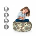 thumbnail image 2 of Beige Storage Toy Bag Chair, Vintage Ornate Round Motifs Forms Oriental Nostalgic Art Old World in Retro Style, Stuffed Animal Organizer Washable Bag, Small Size, Multicolor, by Ambesonne, 2 of 3