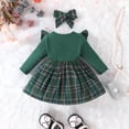 thumbnail image 6 of TGPMGRZ Toddler Girls Christmas Dresses Ribbed Top Ruffle Strap with Headband Christmas Party, 6 of 9