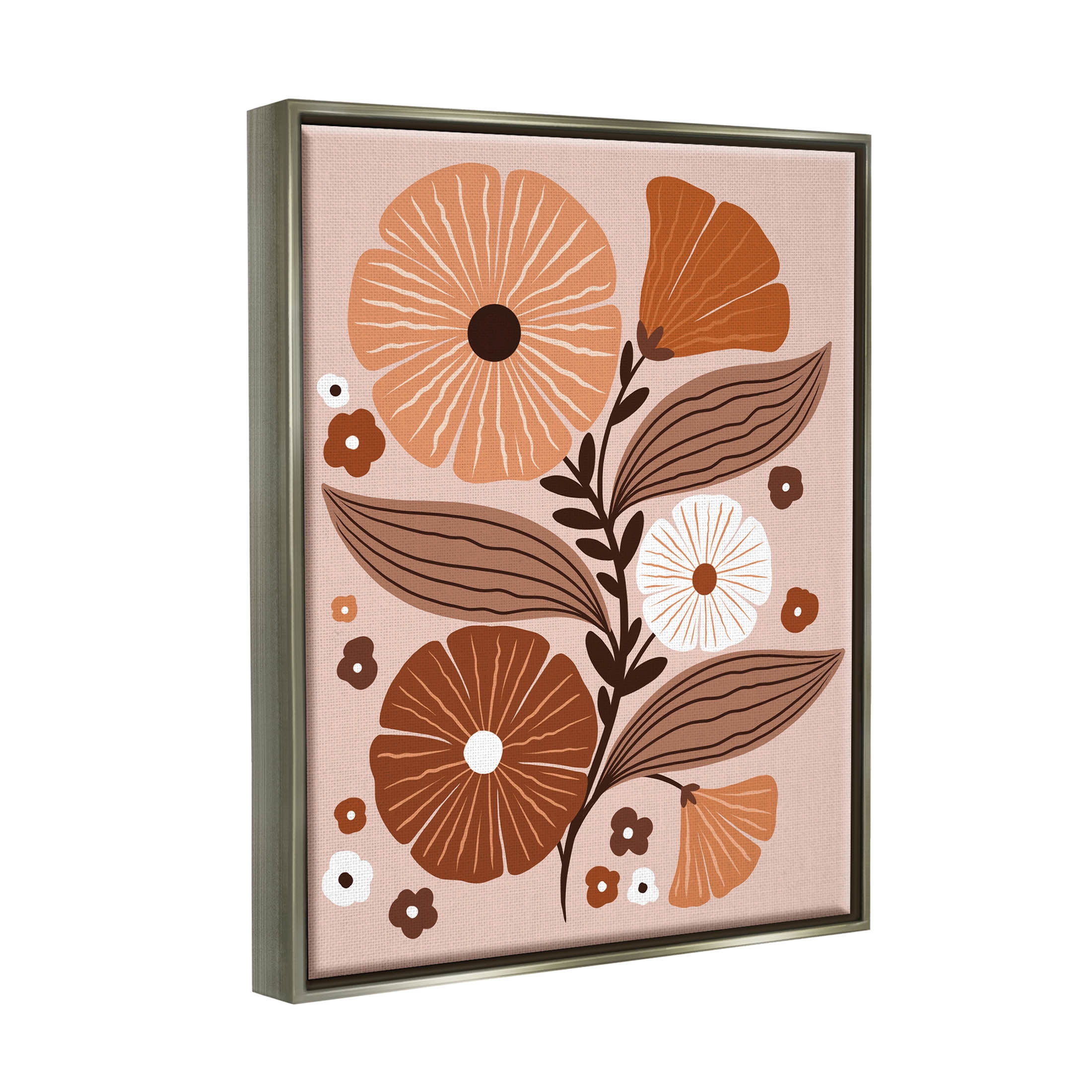Neutral Tones Flower Shapes Botanical & Floral Graphic Art Luster Gray Framed Art Print Wall Art