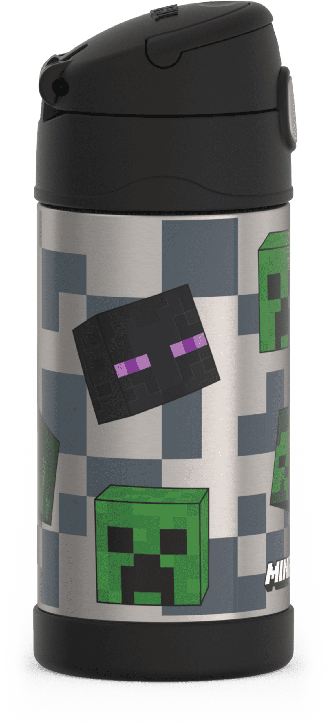 Thermos Stainless Steel Funtainer Water Bottle with Straw, Minecraft, 12 Fluid Ounces
