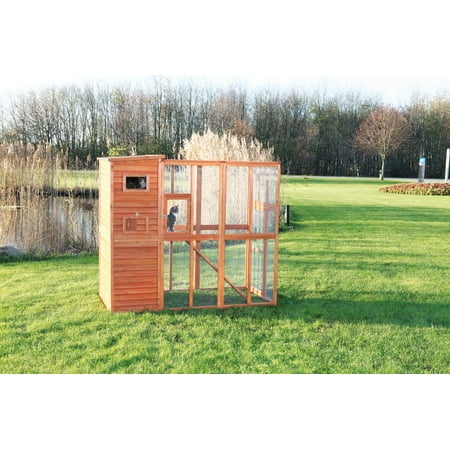 UPC: 4011905440965 | TRIXIE Weatherproof Wooden Cattery with Cat House and Run 37.4L x 76.8W x 68.9H Brown