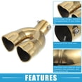 thumbnail image 3 of Dual Exhaust Tip Heart Shaped Tail Pipe 2.4Inch Inlet 2.7x2.4Inch Outlet 8.7Inch Length Curved Gold Tone, 3 of 6