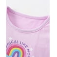 thumbnail image 3 of Bellafa Toddler Girl Short Sleeve Shirts Cotton Cartoon Graphic T-Shirts Kid Girls Crewneck Ruffle Hems Tees Tops for 3-8 Years, 3 of 8