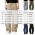 thumbnail image 3 of Atkumj Linen Pants Men with Pockets Fashion Elastic Waist Drawstring Pants Casual Solid Color Straight Leg Men Trousers Pants for Daily Wear L, 3 of 9