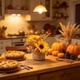 thumbnail image 4 of Fall Tabletop Decor, Artificial Flower Arrangement in Woven Basket with Pumpkin and Maple Leaf for Mantel Shelf and Thanksgiving Centerpiece Display, Preassembled Potted Floral Accent, 4 of 6