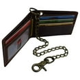 thumbnail image 3 of Brown Vintage Leather Mens Biker's Chain Wallet Trucker Motorcycle Bifold or Trifold, 3 of 9