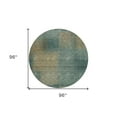 thumbnail image 3 of HomeRoots 584304 8 ft. Round Abstract Washable Indoor & Outdoor Area Rug, Teal Blue, Brown & Taupe, 3 of 5